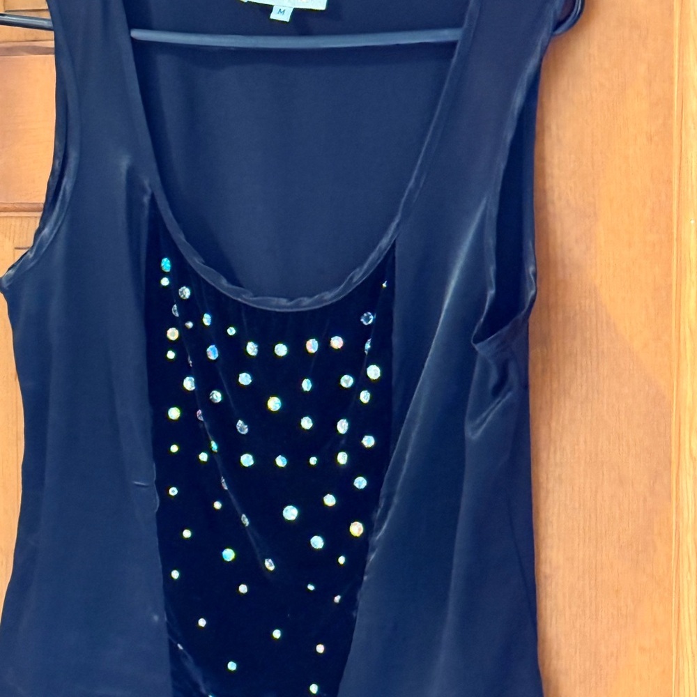 Cache Black Tank Top with Rhinestone Details - Picture 7 of 8